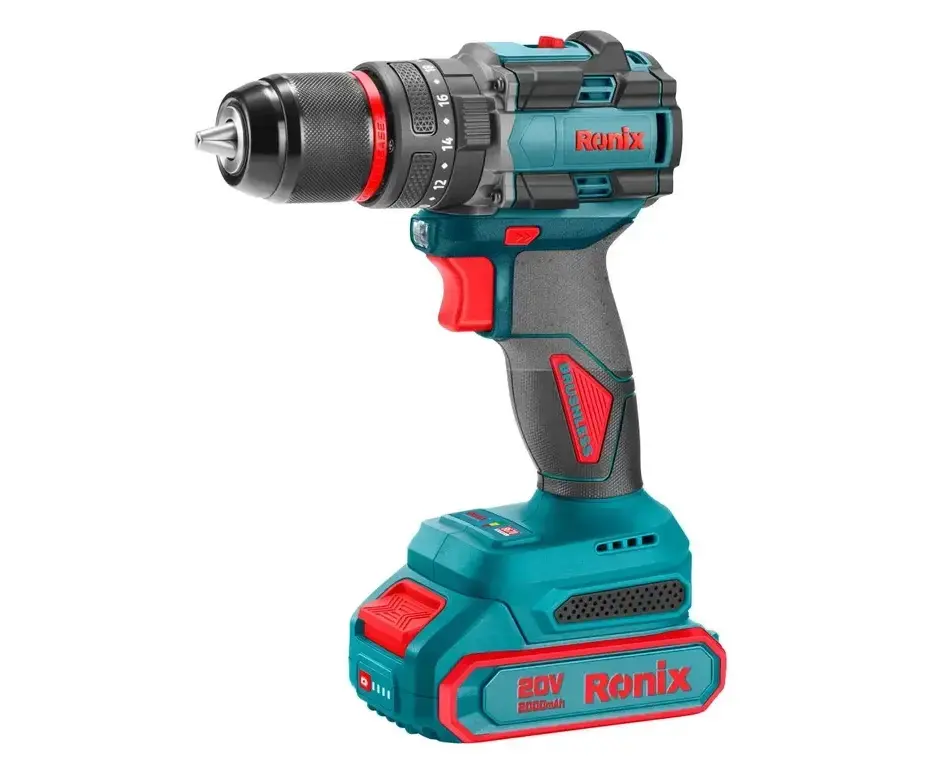 დრელი სჭვალსახრახნი აკუმულატორის Ronix 20V 2х2.0Ah Brushless Ronix-8670 — სჭვალსახრახნები (შურუპავიორტი)