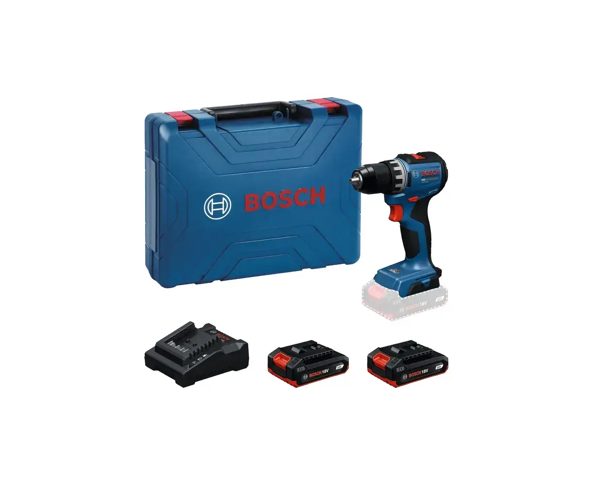 აკუმულატორული ბურღი-სჭვალსახრახნი Bosch Professional GSR 18V-52 18V 70 Nm 2x2.0Ah — სჭვალსახრახნები (შურუპავიორტი)