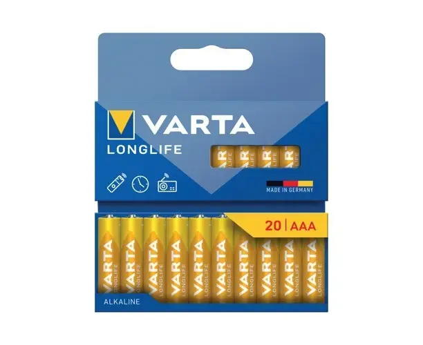 ელემენტი Varta Longlife AAA 1.5V Alkaline 20 ცალი — ელემენტები და ბატარეები