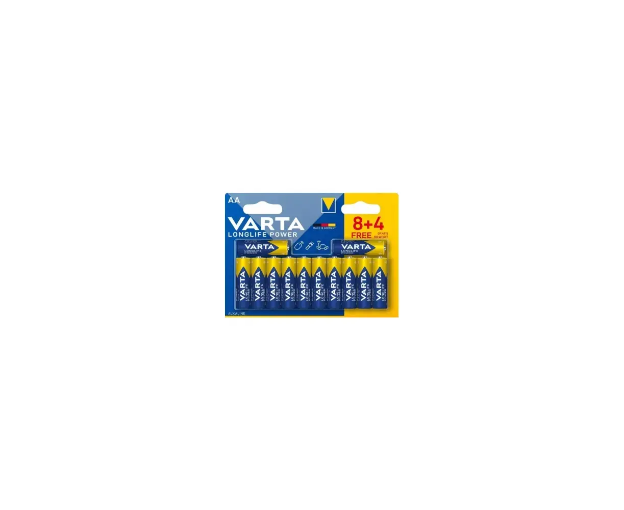 ელემენტი VARTA Longlife Power AA LR6 1.5V Alkaline (8+4) — ელემენტები და ბატარეები