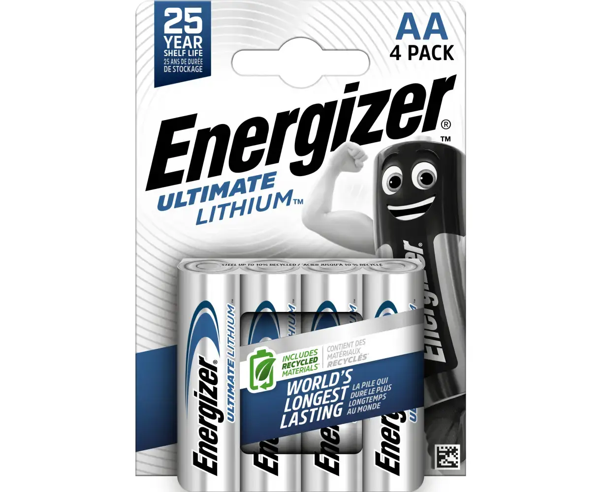 ელემენტი Energizer Ultimate Lithium AA ლითიუმის 4 ცალი — ელემენტები და ბატარეები