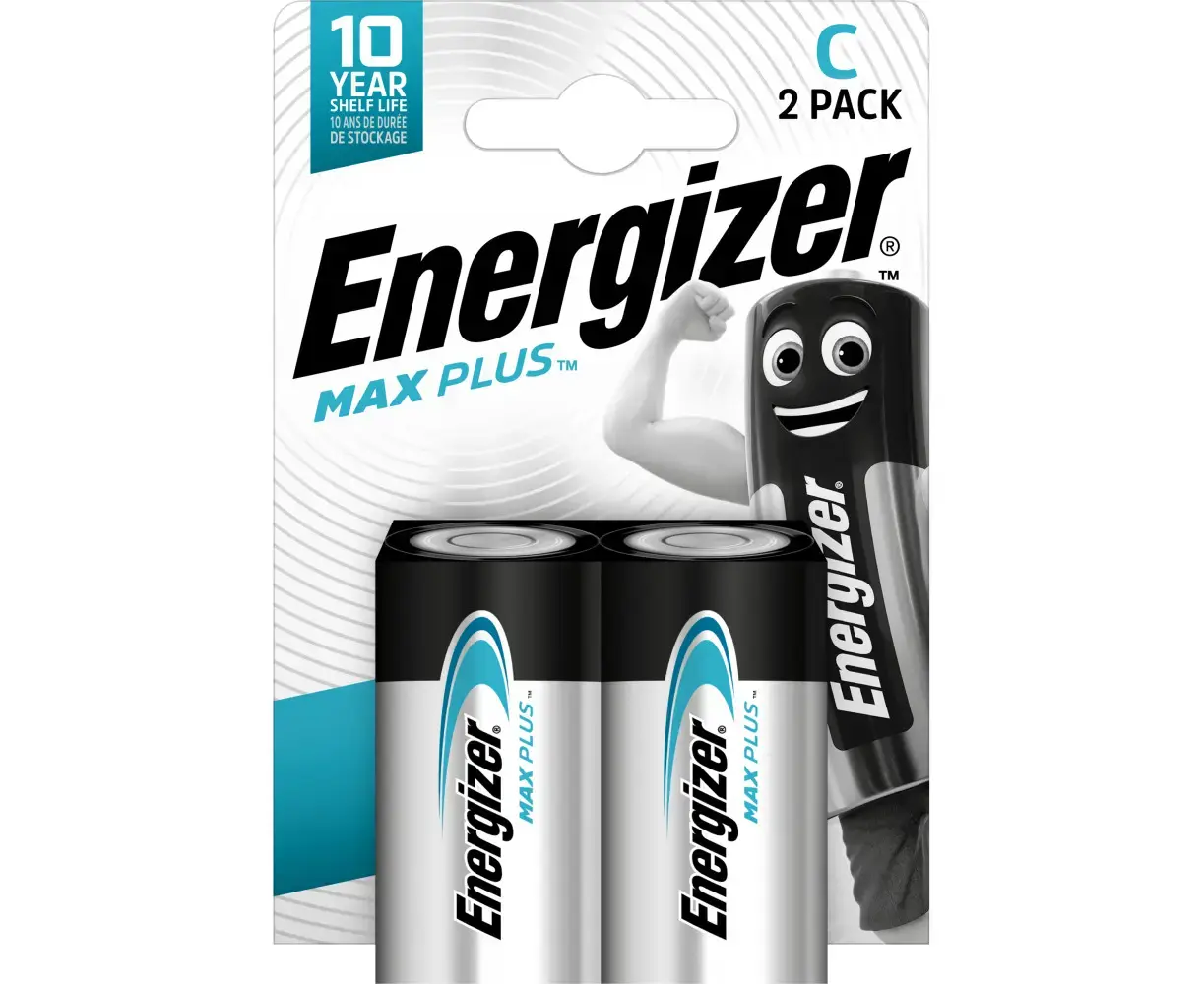 ელემენტი Energizer Max Plus C ტუტე (2 ცალი) — ელემენტები და ბატარეები
