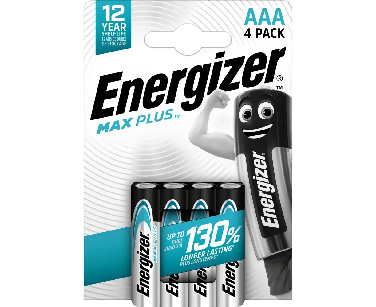 ელემენტი Energizer Max Plus AAA ტუტე 4 ცალი — ელემენტები და ბატარეები