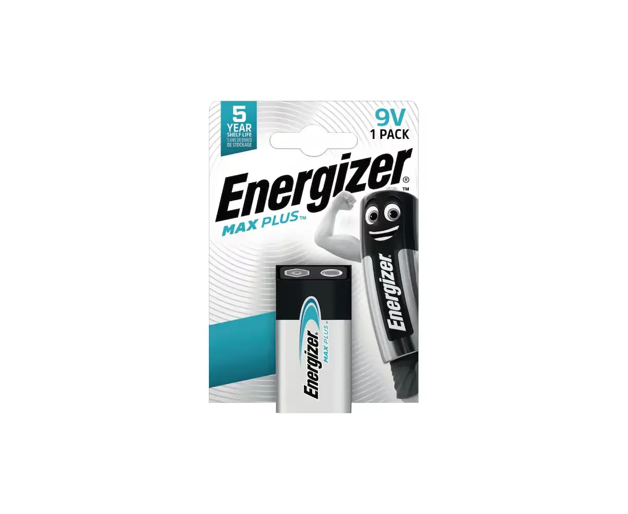 ელემენტი Energizer Max Plus 9V ტუტე 1 ცალი — ელემენტები და ბატარეები