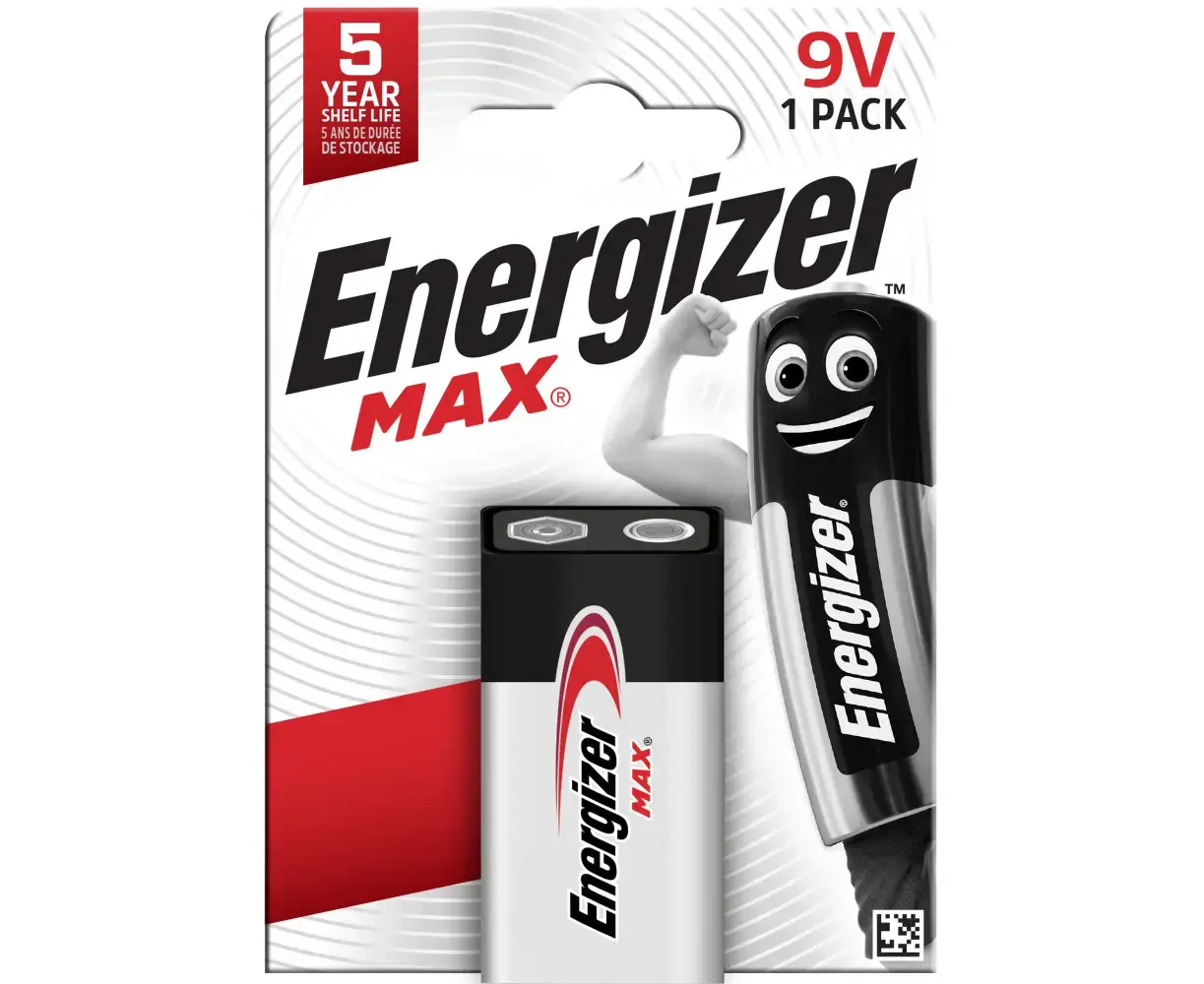 ელემენტი Energizer Max 9V ტუტე 1 ცალი — ელემენტები და ბატარეები