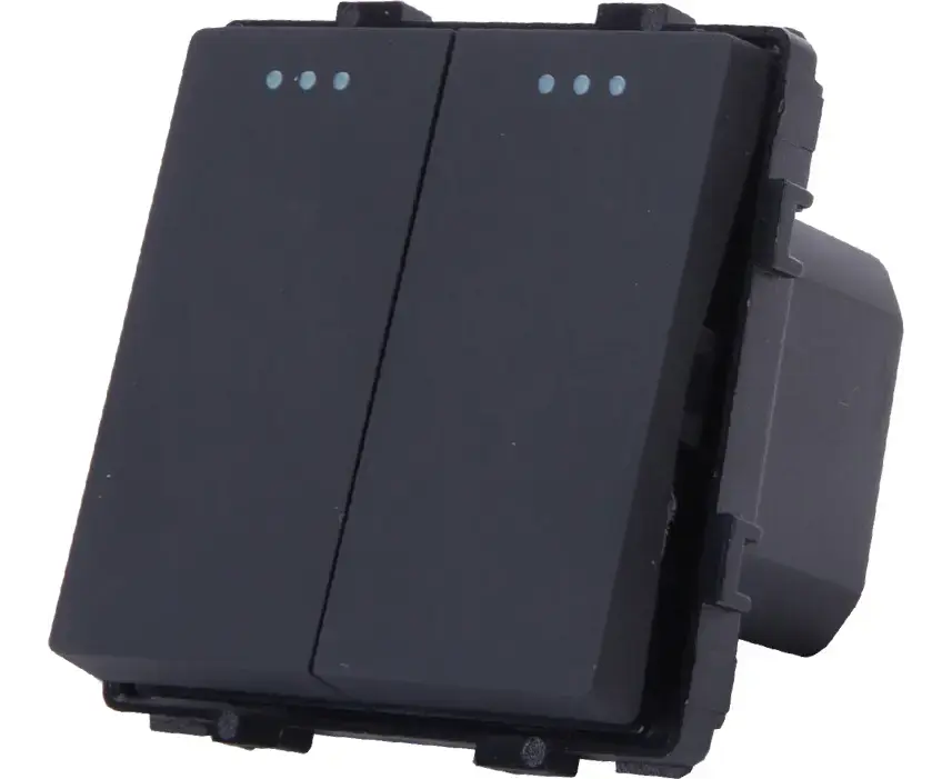 ჩამრთველი მექანიკური ჯვარედინი ორიანი Socket Style Cross 2G-3W ჩარჩოს გარეშე შავი — როზეტები და ჩამრთველები