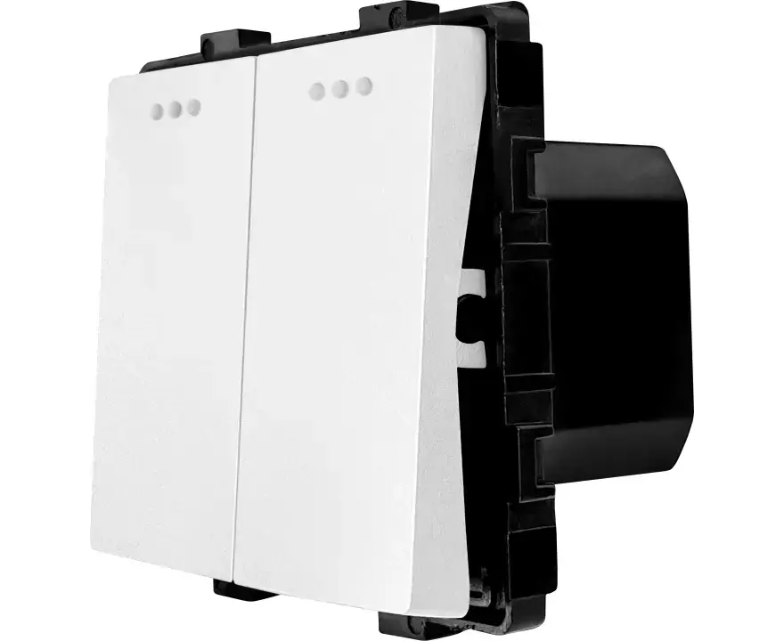 ჩამრთველი მექანიკური ჯვარედინი ორიანი Socket Style Cross 2G-3W ჩარჩოს გარეშე თეთრი — როზეტები და ჩამრთველები