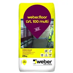 მოჭიმული იატაკი Weber floor LVL 100 multi 25 კგ — თვითსწორებადი იატაკი