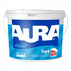 დისპერსიული საღებავი Eskaro Aura Fasad Fort გლუვი 10 ლ — ინტერიერის საღებავი