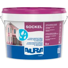 საღებავი ფასადის Eskaro Aura Luxpro Sockel 9 ლ — ექსტერიერის საღებავი
