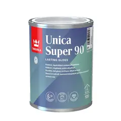 საღებავი რთული ზედაპირებისთვის Unica Super 90 gloss lacquer A 0,9 ლ — ინტერიერის საღებავი