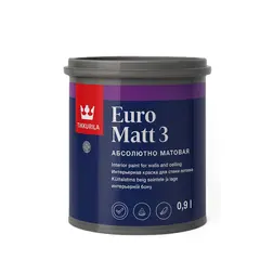 საღებავი ინტერიერის Tikkurila Euro Matt 3С 0.9 ლ გამჭვირვალე — ინტერიერის საღებავი