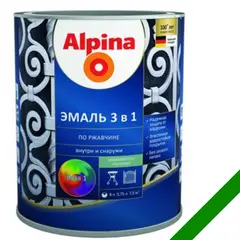 გრუნტი-ემალი ჟანგ. 3-1-ში, ფერი:Alpina მწვანე RAL 6002 0,75L — გრუნტი