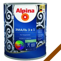 გრუნტი-ემალი ჟანგ. 3-1-ში, ფერი:Alpina ყავისფერი RAL 8011 0,75L — გრუნტი