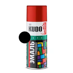 ემალი უნივერსალური Kudo KU-1002 Ral 9005 შავი პრიალა 520 მლ — სპრეი საღებავი