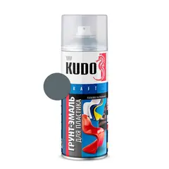 გრუნტი-ემალი პლასტმასისთვის Kudo KU-6001 520 მლ ნაცრისფერი — სპრეი საღებავი