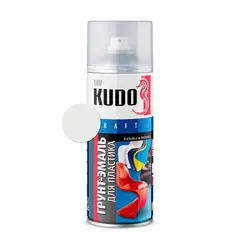 გრუნტი-ემალი პლასტმასისთვის Kudo KU-6003 520 მლ თეთრი — სპრეი საღებავი