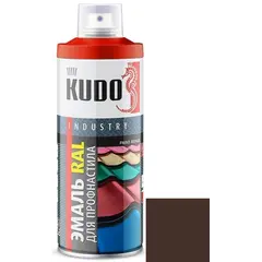ემალი ლითონის კრამიტისთვის Kudo KU-08017R 520 მლ შოკოლადისფერ-ყავისფერი — სპრეი საღებავი