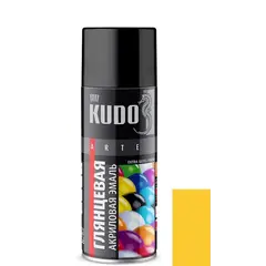 აეროზოლი ემალი Kudo RAL1018 ყვითელი პრიალა 520 მლ — სპრეი საღებავი