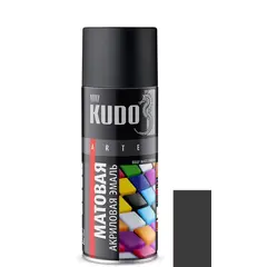 აეროზოლი ემალი Kudo RAL9005 მქრქალი შავი  520 მლ — სპრეი საღებავი