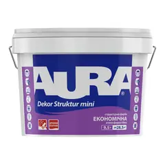 სტრუქტურული საღებავი Aura Dekor Struktur Mini 9.5 ლ თეთრი — ექსტერიერის საღებავი