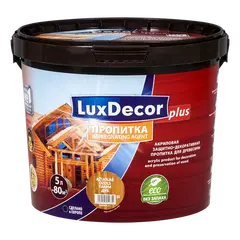 გამჟღენთი LuxDecor plius+ თეთრი 5 ლ — ხის საფარი