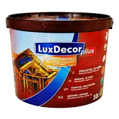 გამჟღენთი LuxDecor plius+ თეთრი 10 ლ — ხის საფარი