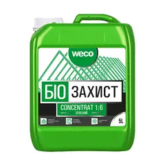 ანტისეპტიკური კონცენტრატი Weco Concentrate 1:6 5 ლ მწვანე — ხის საფარი