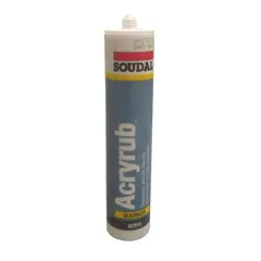 ჰერმეტიკი სილიკონი აკრილის Soudal Acryrub Silikionized 500 გ თეთრი — სილიკონი და ჰერმეტკი