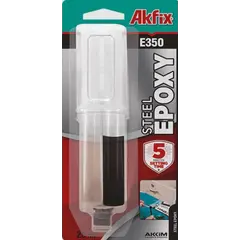 წებო ეპოქსიდური Akfix Steel E350 25 მლ. — წებო