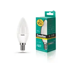 შუქდიოდური ნათურა Camelion 10W С35 Е14 3000K — ნათურა და ვაზნა