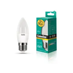 შუქდიოდური ნათურა Camelion 10W С35 Е27 3000K — ნათურა და ვაზნა