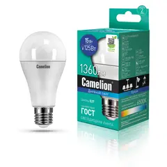 შუქდიოდური ნათურა Camelion 15W A60 E27 6500K — ნათურა და ვაზნა