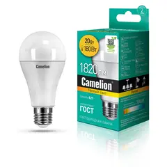 შუქდიოდური ნათურა Camelion 20W А65 Е27 3000K — ნათურა და ვაზნა