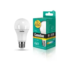 შუქდიოდური ნათურა Camelion 9W А60 Е27 3000K — ნათურა და ვაზნა