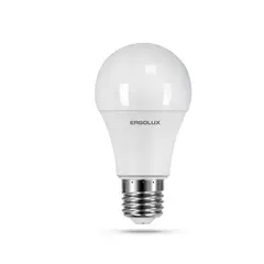 ნათურა ლედ განათებით Ergolux LED A60 11W E27 6000K — ნათურა და ვაზნა