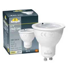ნათურა LED Fumagalli GU10 CCT LED 3.5W 2700 4000K — ნათურა და ვაზნა