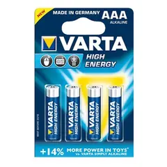 ელემენტი VARTA High Energy AAA Alkaline 4 ც — ელემენტები და ბატარეები