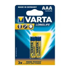 ელემენტი  VARTA Alkaline Long Life AAA 1.5 V 2 ც — ელემენტები და ბატარეები