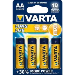 ელემენტი VARTA Alkaline Long Life AA 1.5 V 4 ც — ელემენტები და ბატარეები