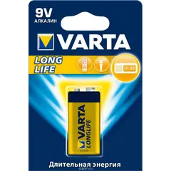 ელემენტი VARTA Alkaline Long Life 6LR61 9V 1 ც — ელემენტები და ბატარეები
