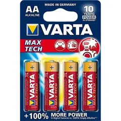 ელემენტი VARTA Alkaline Max Tech AA 1.5 V 4 ც — ელემენტები და ბატარეები