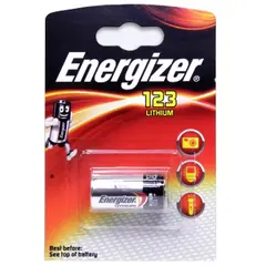 ელემენტი Energizer CR123A 3V Lithium 1 ც — ელემენტები და ბატარეები