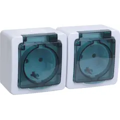 როზეტი IEK ERMP22-K03-16-54-EC 2 IP54 დამიწებით — როზეტები და ჩამრთველები
