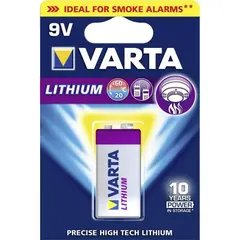 ელემენტი ლითიუმი VARTA 6LR61 9V 1 ც — ელემენტები და ბატარეები