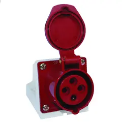 როზეტი EKF 114 3Р+РЕ 16А 380V IP44 წითელი — როზეტები და ჩამრთველები
