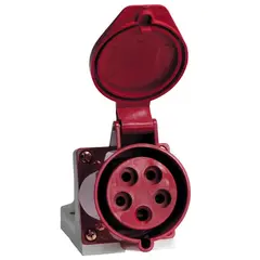 როზეტი EKF 115 3Р+РЕ+N 16А 380V IP44 წითელი — როზეტები და ჩამრთველები