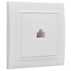 როზეტი კომპიუტერის EKF ERK01-035-10 RJ45 1 განყოფილებიანი თეთრი — როზეტები და ჩამრთველები