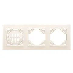 ჩარჩო ჰორიზონტალური EKF ERM-G-303-20 3 განყოფილებიანი ჩალისფერი — როზეტები და ჩამრთველები
