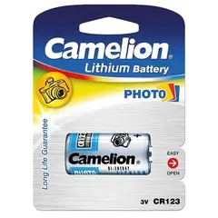 ელემენტი Camelion CR123-BP1R Lithium CR123 3V 1 ც — ელემენტები და ბატარეები